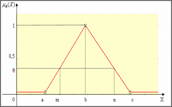 Figure 2.8 – View of the triangular membership function