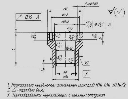 Неуказанные предельные отклонения размеров гост обозначение на чертеже